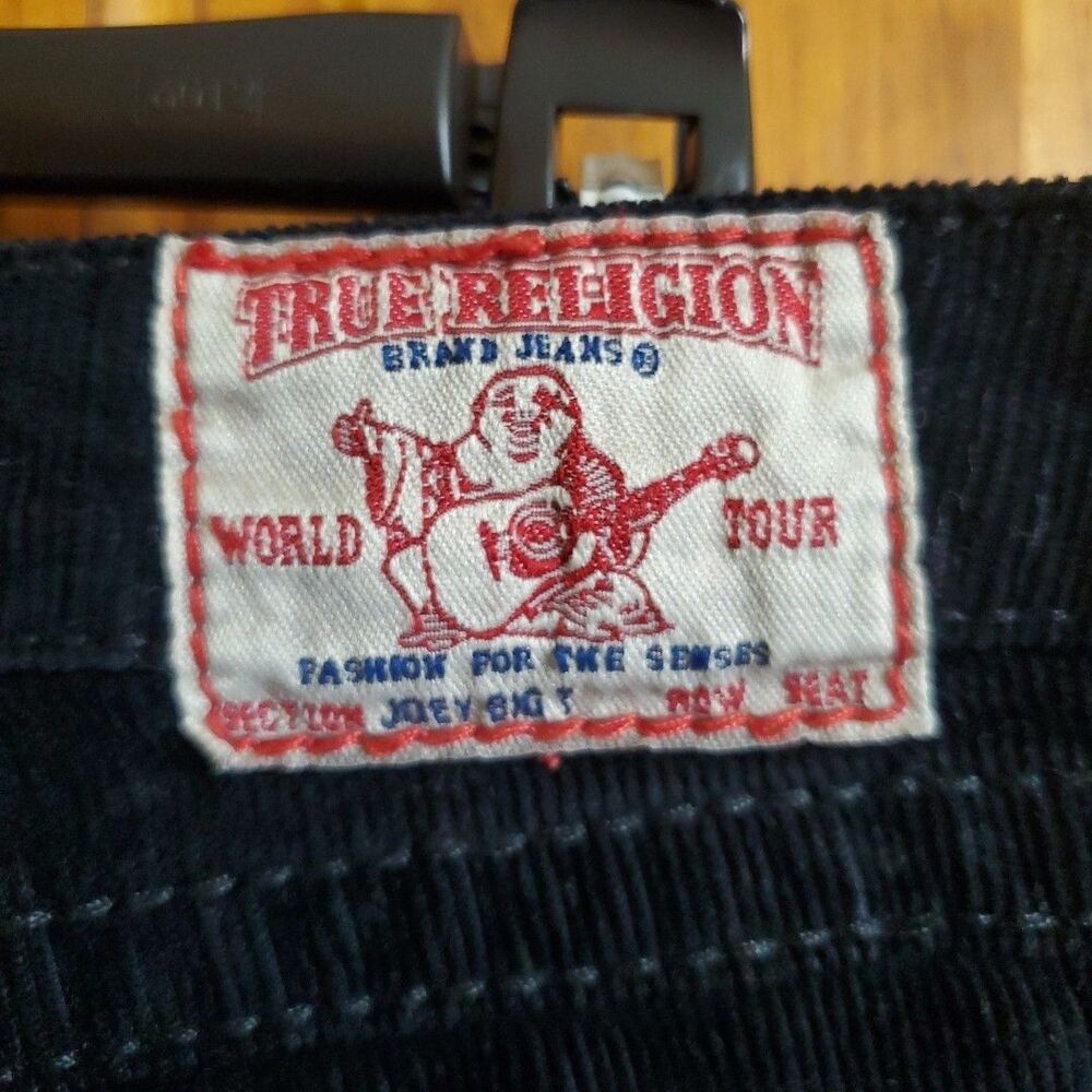 True Religion 29 Corduroy Shorts Womens Black Cuffed Y2K Made in USA Stretch - Picture 10 of 15
